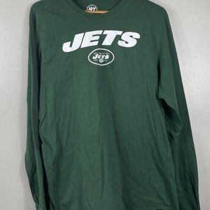 47 York Jets Shirt Mens Large Green NFL Long Sleeve Football Brand New